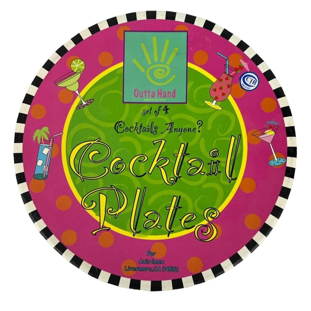 Outta Hand Amy Hetrick for Axis Imex 7-1/2" Cocktail Appetizer Plates